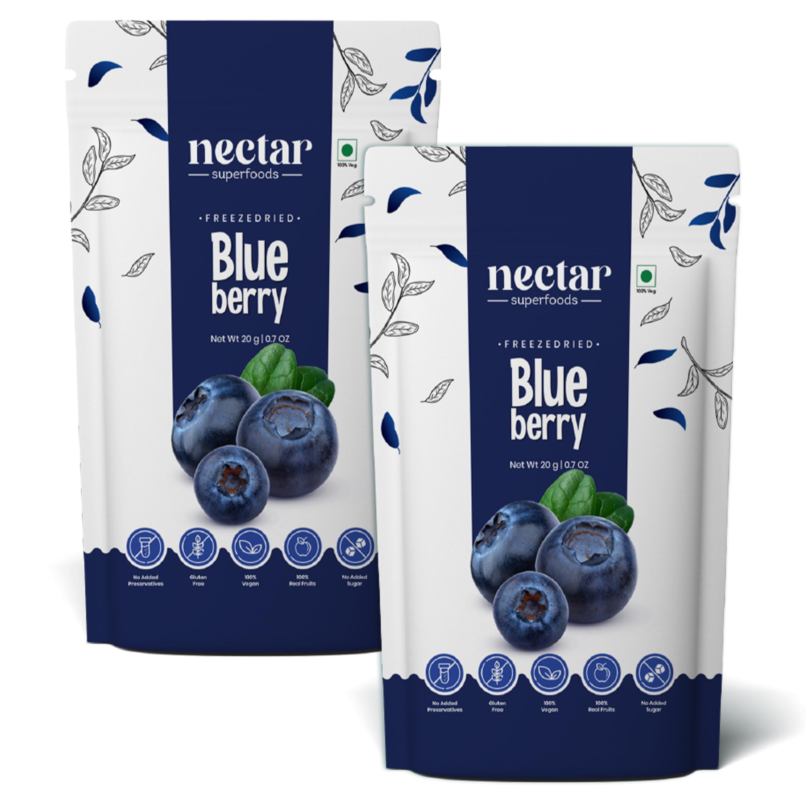 Nectar Superfoods Freeze Dried Blueberry| No Preservatives, No Added Sugar Dried Fruit | 100% Natural, Vegan, Gluten Free (Blueberry) (B0CMH8SBSB) Amazon Price History, Amazon Price Tracker