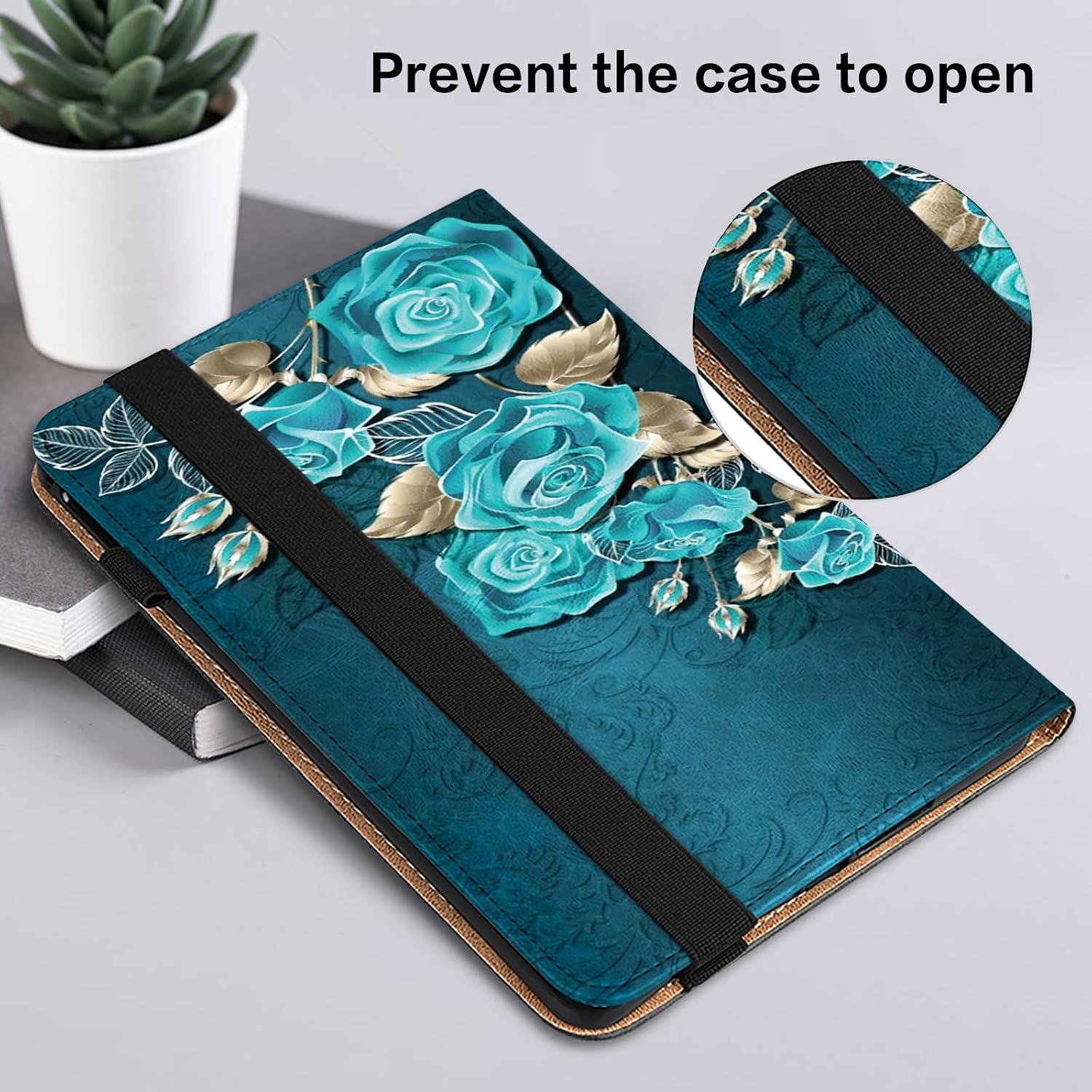 ALILANG Case for Samsung Galaxy Tab S11 Ultra 5G 2025/S10 Ultra 2024/S9 Ultra 2023/S8 Ultra 2022 14.6", PU Leather Shockproof Folding Stand Cover with Card Holder and Pen Holder -Blue Rose