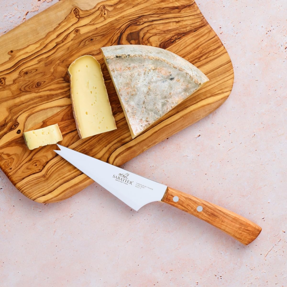 Sabatier - Couteau à Fromage IDEAL PROVENÇAO - 13 cm - Fabriqué en France | Lame et Rivets en Inox, Idéal pour Couper, Trancher et Servir les Fromages avec Précision