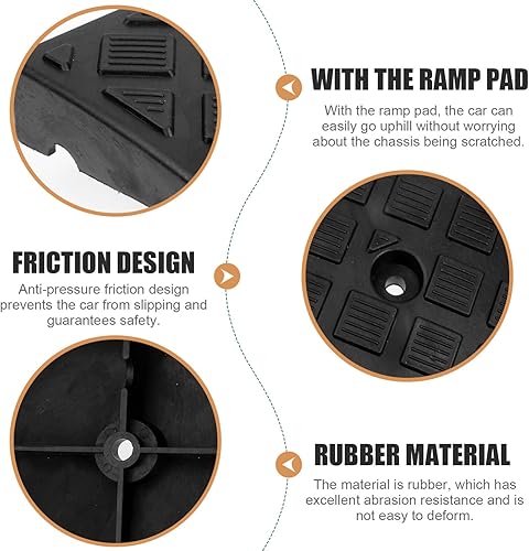 Miniatura 6 de DOITOOL 2 rampas de goma para bordillos para aceras, autos bajos, rampas de bordillo para carga de motor, muelle de camión, rampas para sillas de