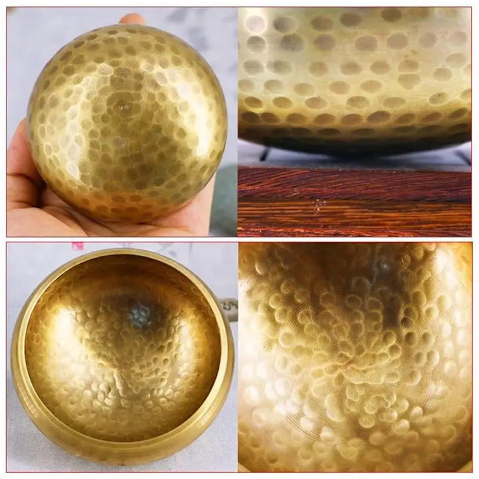 Set di campane tibetane Ciotola tibetana for meditazione, ciotola fatta a mano, musica, yoga, terapia del suono in rame