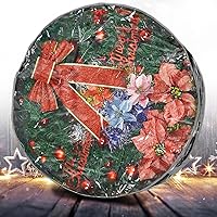 Vista 5 de ProPik Bolsa de almacenamiento de corona de 30 pulgadas, contenedor navideño con ventana transparente resistente a desgarros para vacaciones