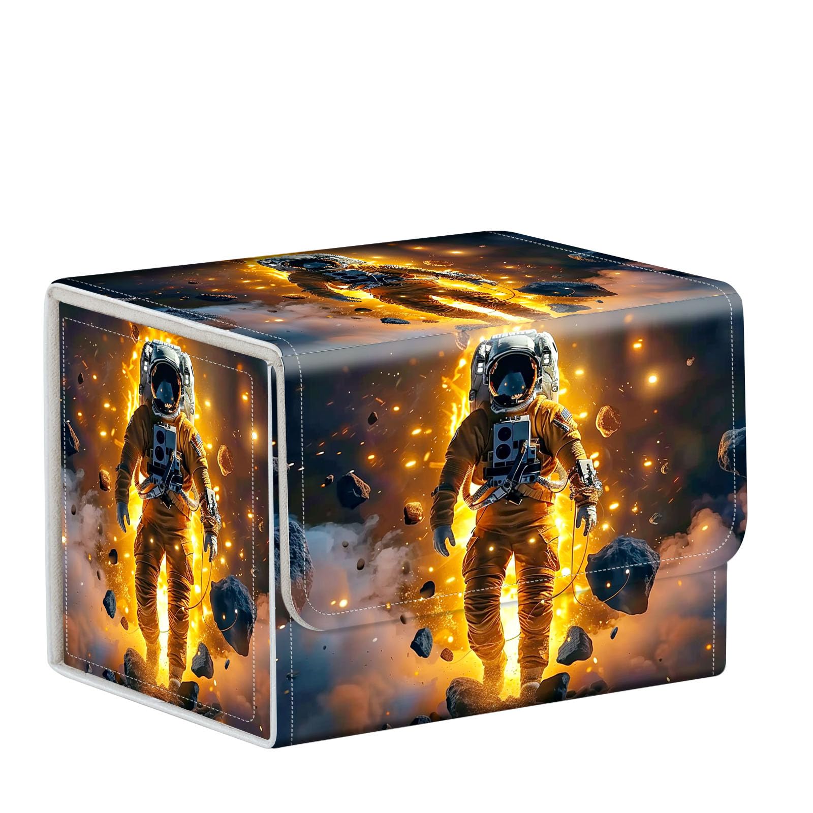 ETLKJVBL for MTG Card Storage Solution, Astronaut at Spacewalk for MTG Card Box and Commander Decks, High Capacity Anime Card Sleeves for Mtg Deck Box, Designed Specifically for Mtg Players