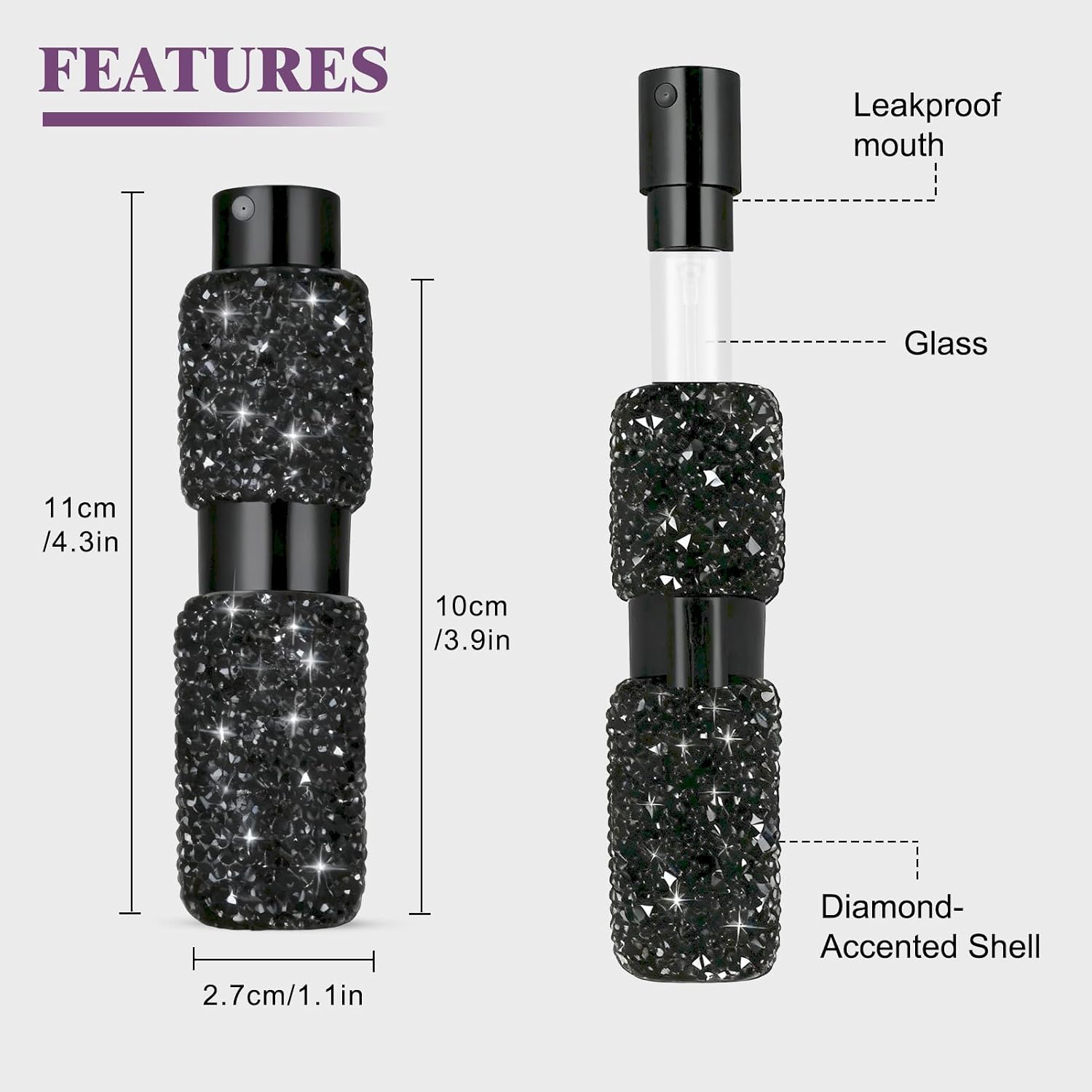 8ML Travel Perfume Bottle Refillable 2PCS Cologne Atomizer Spray Portable image 2
