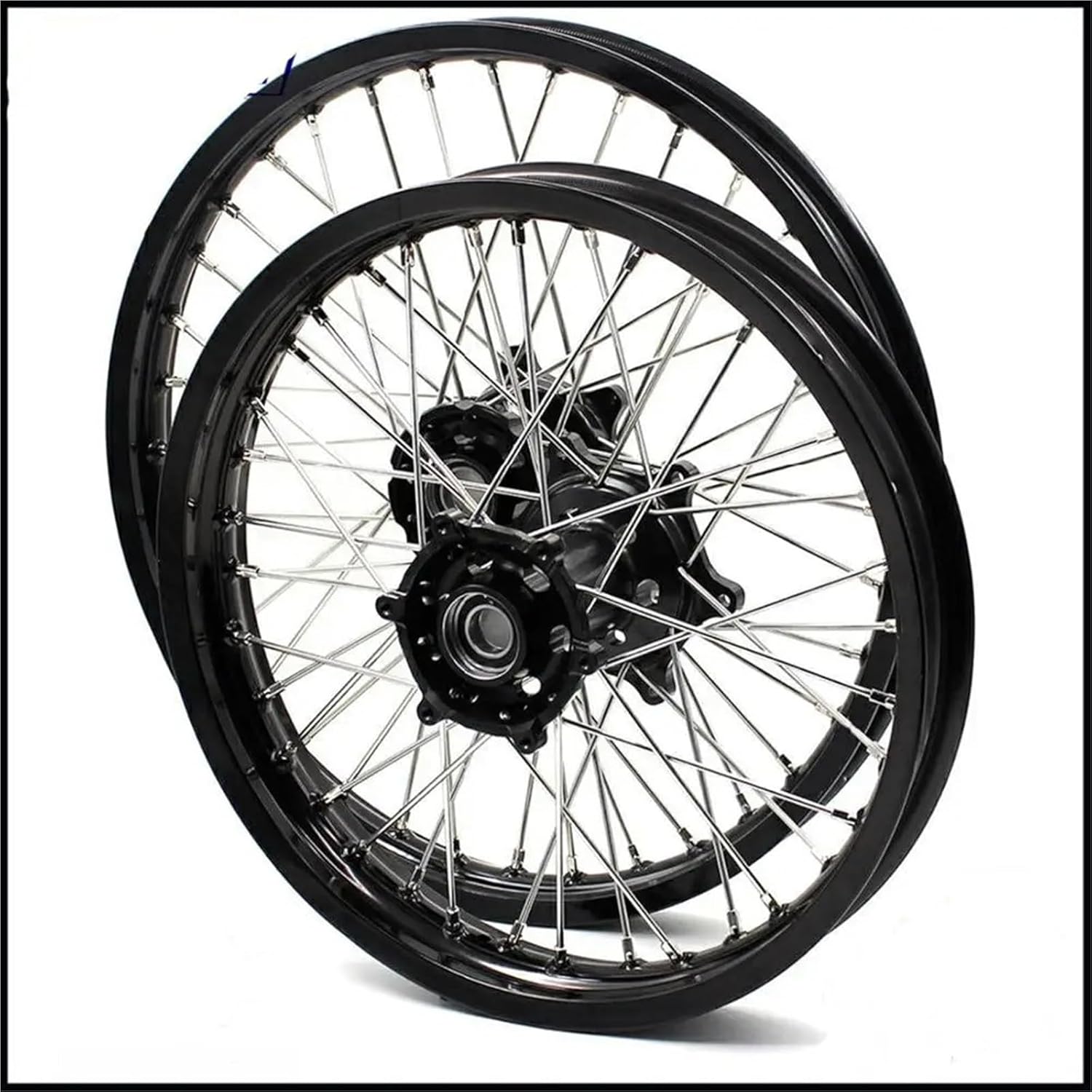 KKE 21/18 Spoked Enduro Wheels Set Motorcycle Rims Fit EXC EXCF XC XCW 125 150 200 300 350 450 500 530 2003-2025 Black Hubs