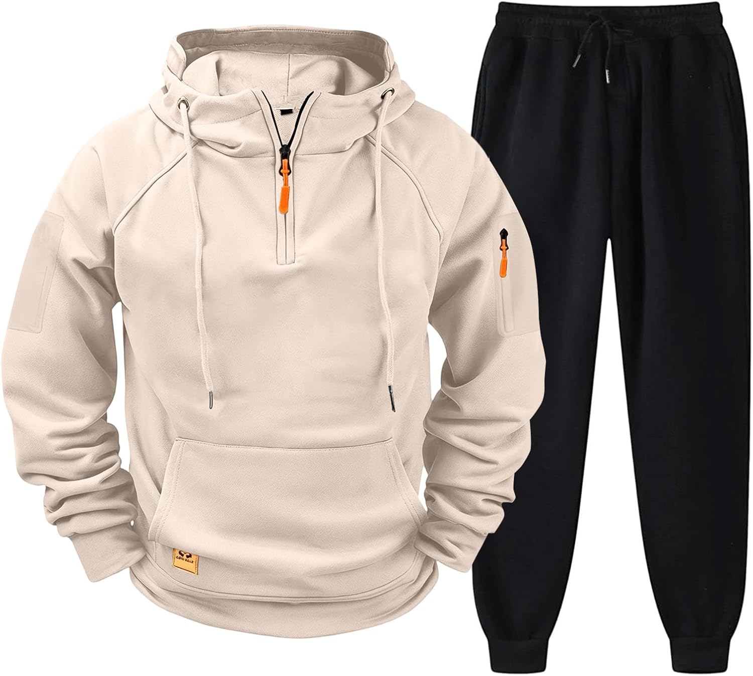 Men's Quarter Zip Hoodie and Sweatpants Casual Athletic Suits