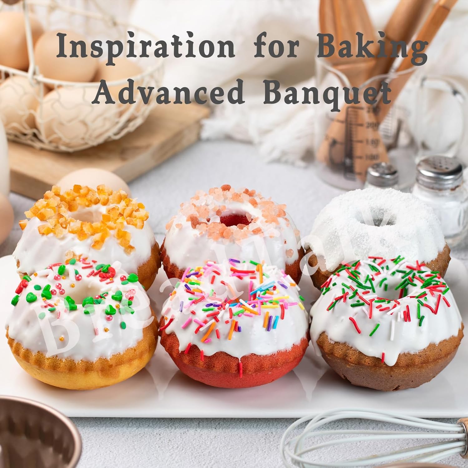 4-Inch Mini Buntz Cake Pan Set, 6Pcs Nonstick Fluted Tube Pan, Small Kugelhopf Baking Cup, Carbon Steel Round Cake Mold,Tube Bakeware for Oven Baking for Making Jello,Chocoflan,Flan (Gold) - Image 3