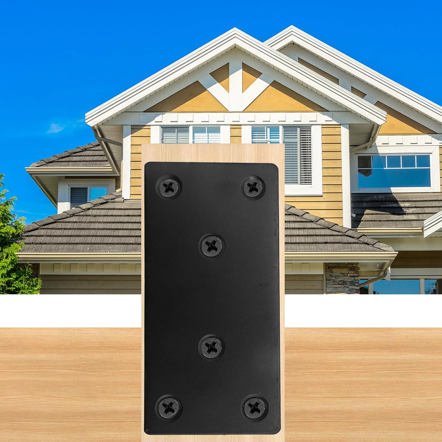 EATAKWARD 8Pcs Flat Straight Brace Brackets Plate, 2x3.94Inch Stainless Steel Repair Bracket Plate, Support Fixed Connection Plate for Furniture Wood Shelves (Black)