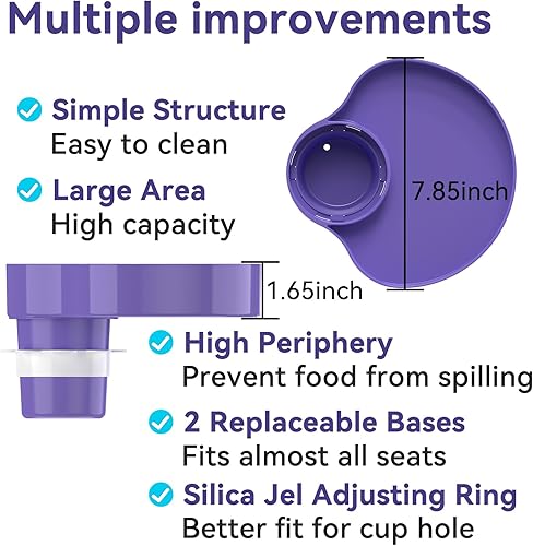 Miniatura 5 de Bandeja de asiento de automóvil para niños, bandeja de viaje con portavasos para bebé, asiento de automóvil para niños, organizador de aperitivos