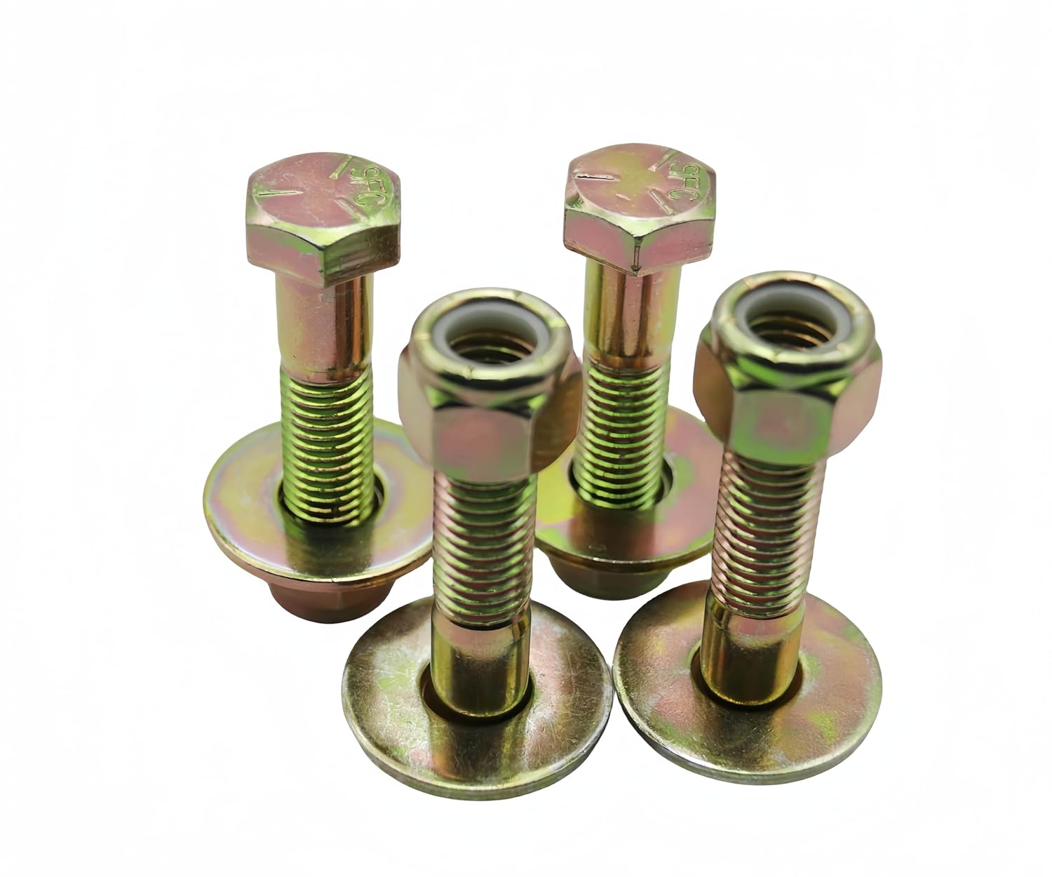 5/8" x 2-1/2" Hex Head Bolt by Color Galvanization with Nylon Lock nut and Large Size Washer Assortment Kit,Alloy Steel,Grade 5.(4pcs Pack). by Metalsuberg