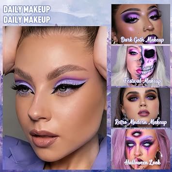 Afflano Multichrome Purple Eyeshadows Palette Lavender, Matte Shimmery Lilac Eye Shadow Pallet Highly Pigmented Blendable, Duo Chrome Pink Violet Eyeshadow for Daily Goth Smokey Christmas Eyes Makeup