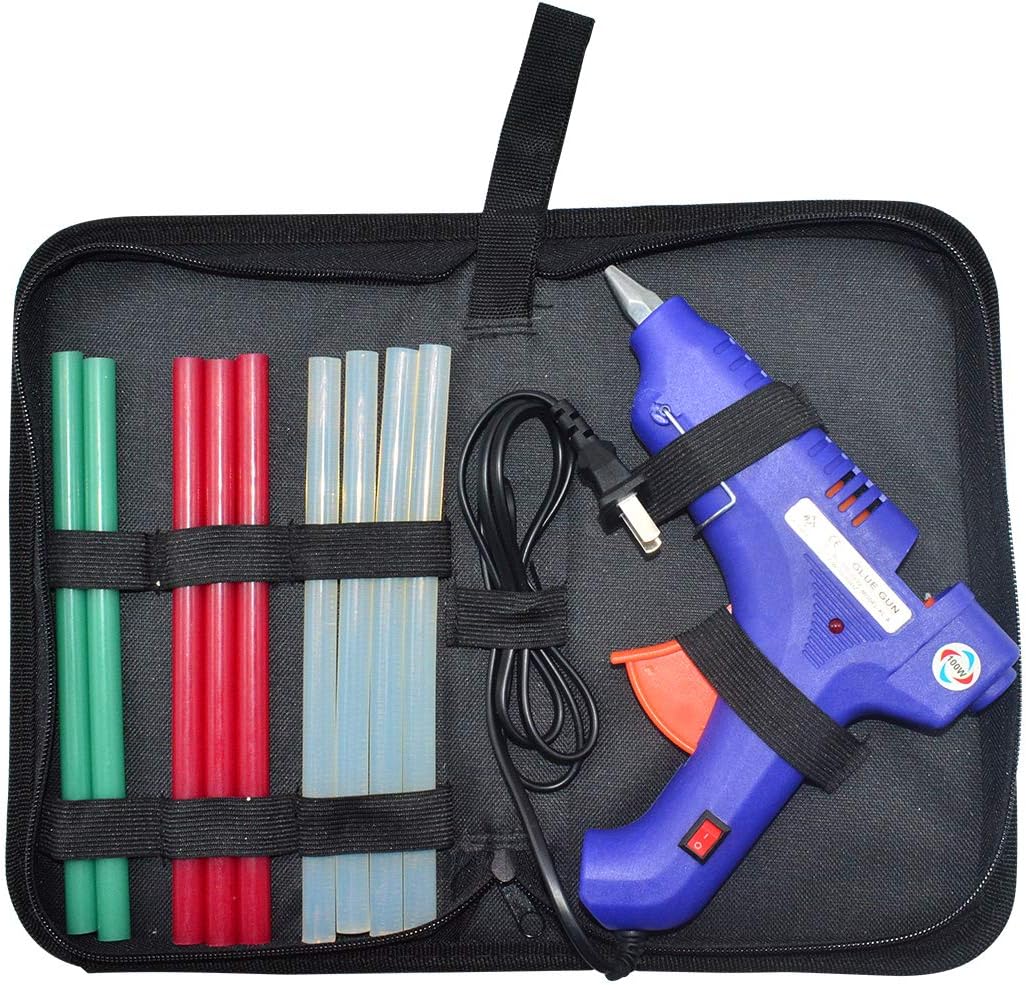 100W Hot Glue Gun With Bag,Household Hot Melt Glue Gun with 15 PCS 11.2mm x 200mm Glue Sticks, Extra Long Aluminum Alloy Nozzle, Compact Storage Carrying Bag for Art, Craft, Sealing, DIY, Home Repairs : Tools & Home Improvement
