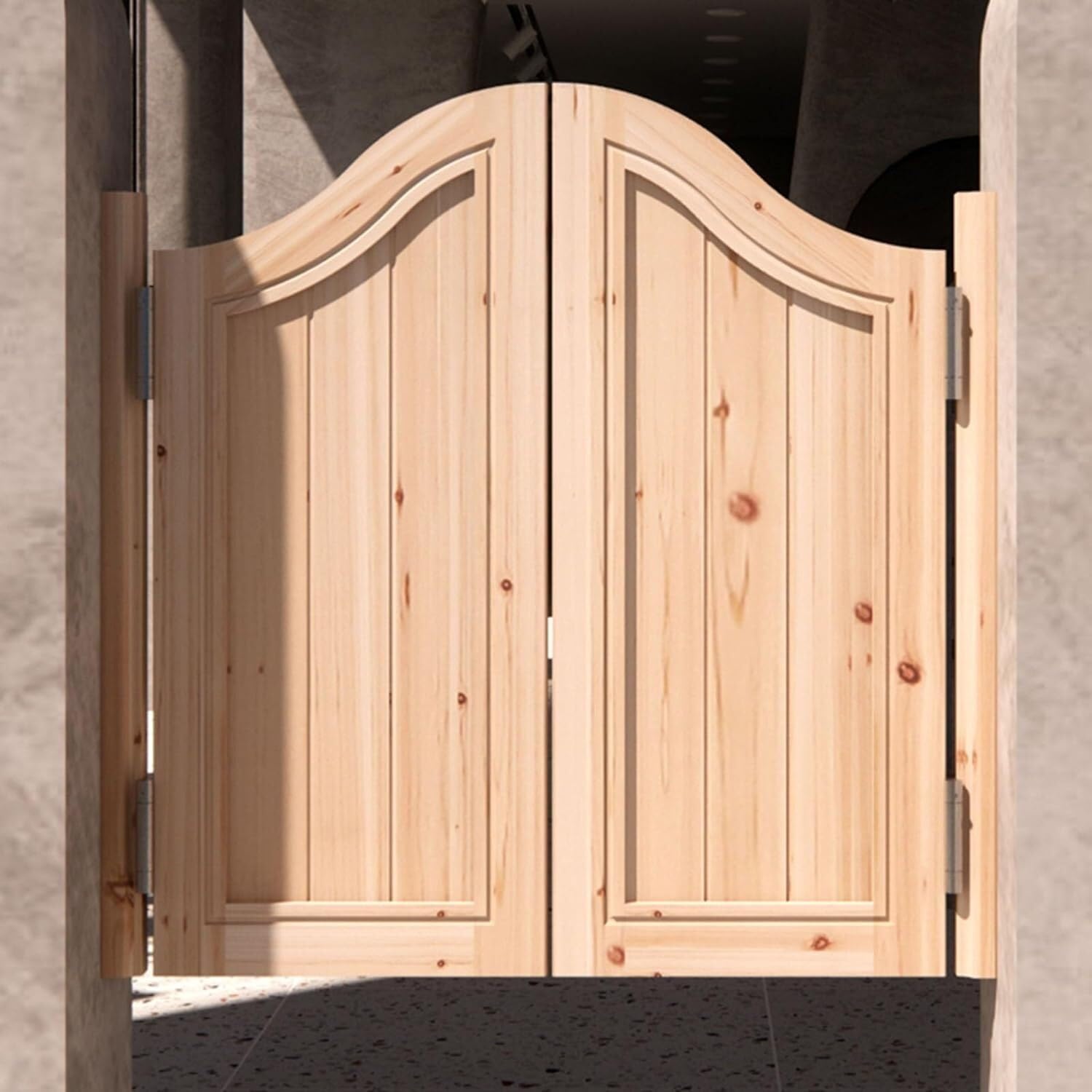 Portes de salon artisanales en bois épais texturé Style A