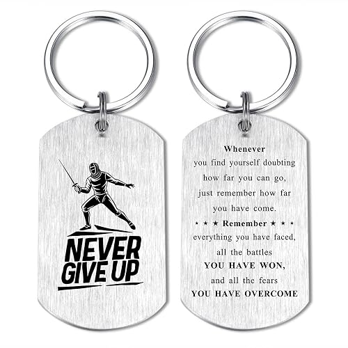 Alotozo Fencing Gifts - Fencing Keychain for Teens Boys Mens,