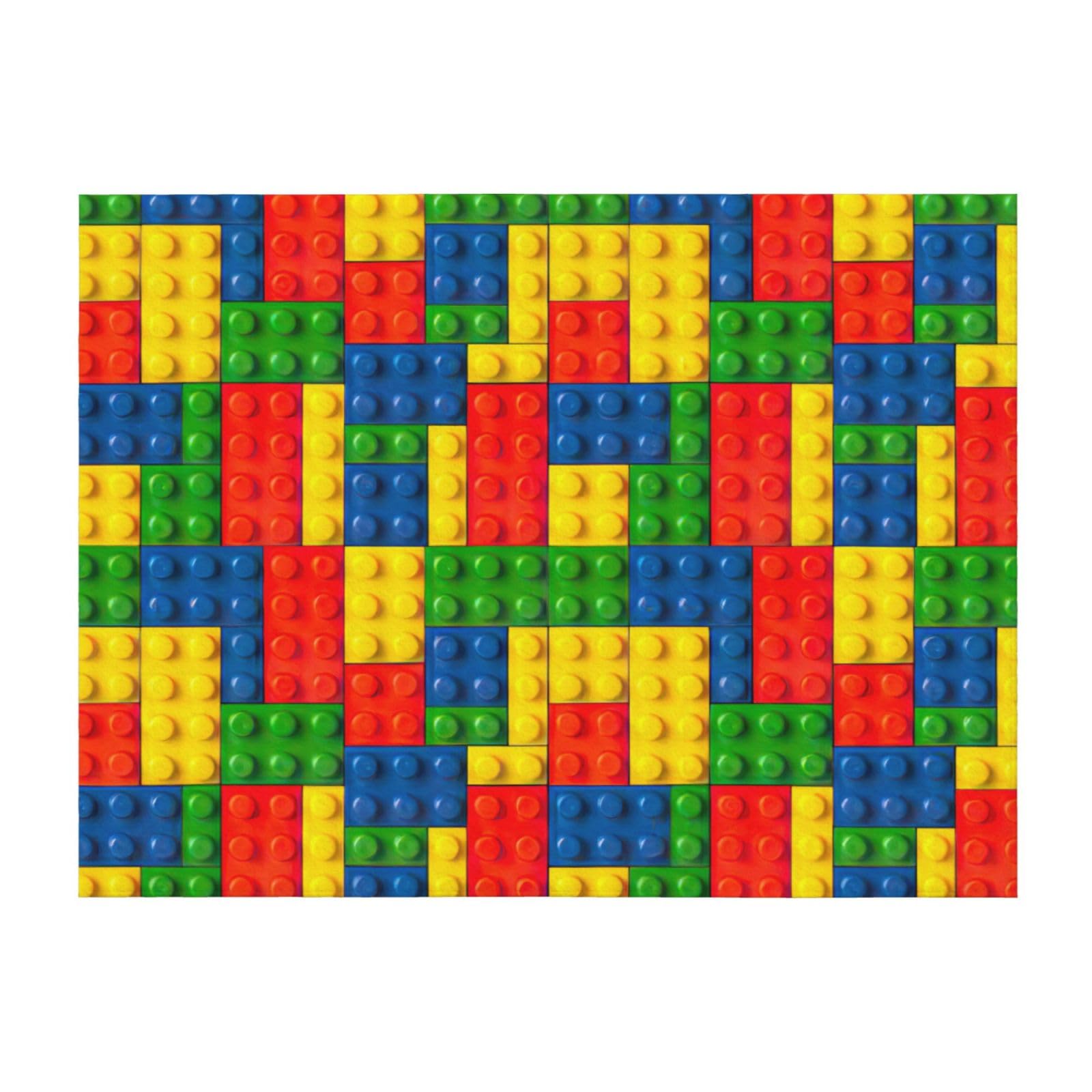 Couverture légère imprimée brique colorée toutes saisons au design graphique unique