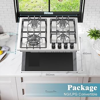 Amazon.com: Noxton Gas Cooktop 24 Inch, 4 Burners Stove Top