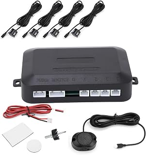 VOBOR Kit de Sensor de Aparcamiento Coche, Sensores Aparcamiento Coche de 12 V, Kit de Alarma de Audio de Marcha Atrás