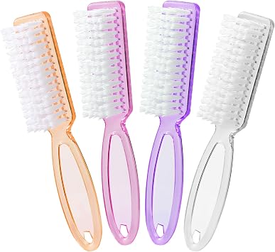 Nail Brush for Cleaning Fingernails, Larbois 4 Pack Deep Cleaning Fingernail Brush for Cleaning Nail Scrubber Brush Heavy Duty Foot Brush Handle Grip Nail Brushes for Toes and Fingernails