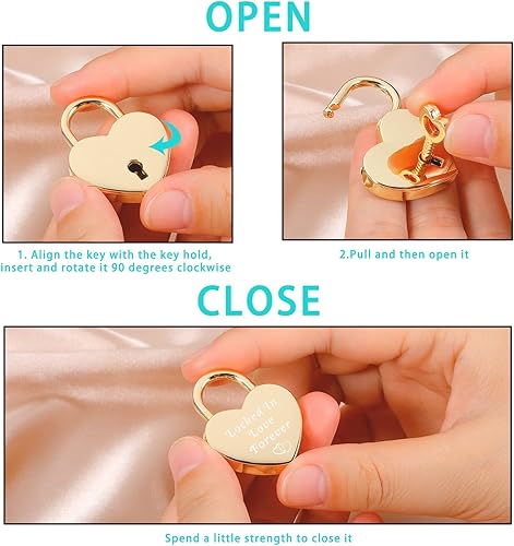 Miniatura 6 de Candado de corazón para el día de San Valentín, regalo para novio, novia, amor, recuerdo para pareja, aniversario, candado de corazón grabado para
