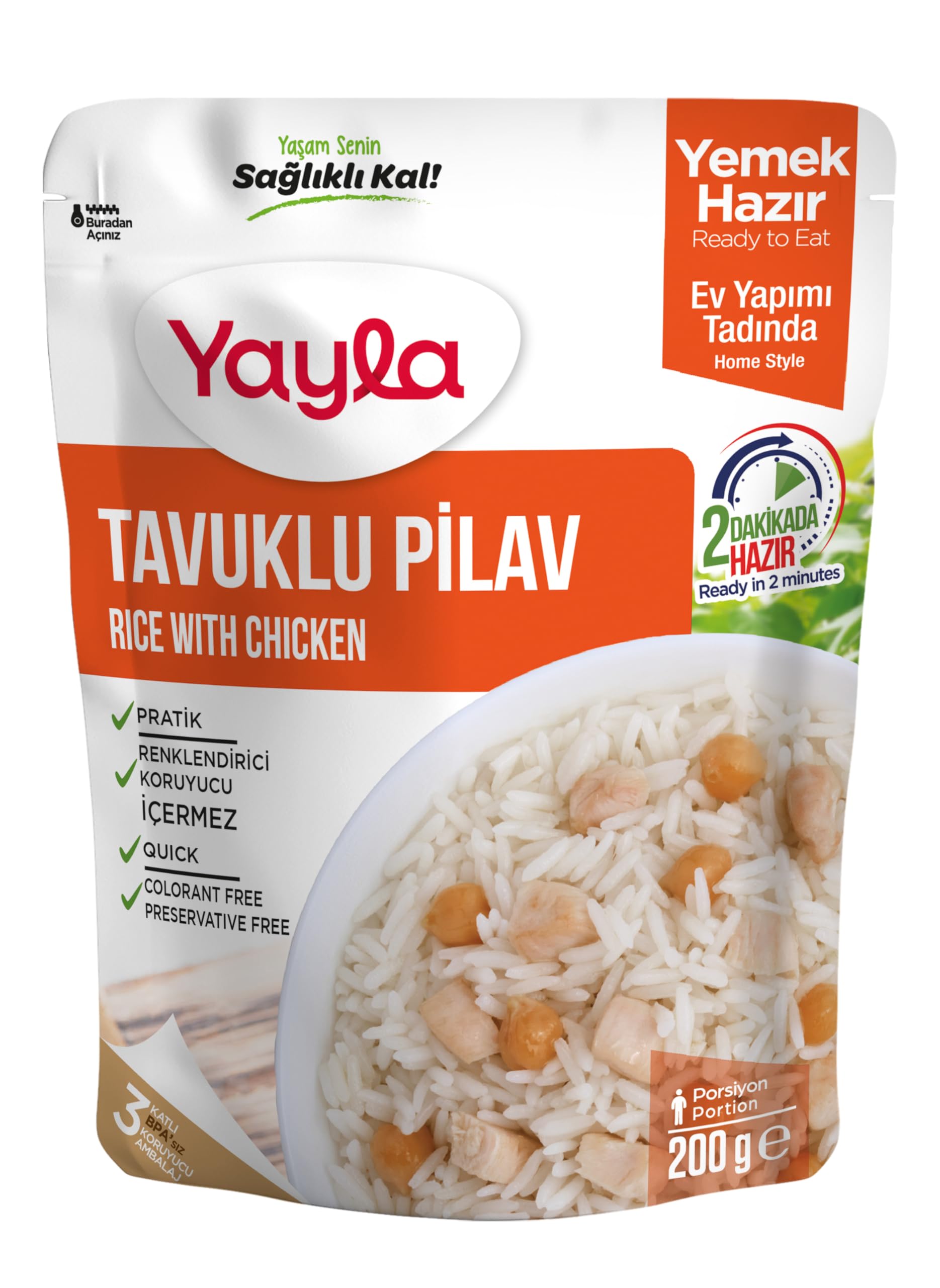 Yayla Tavuklu Pilav 200 gr Tekli Paket