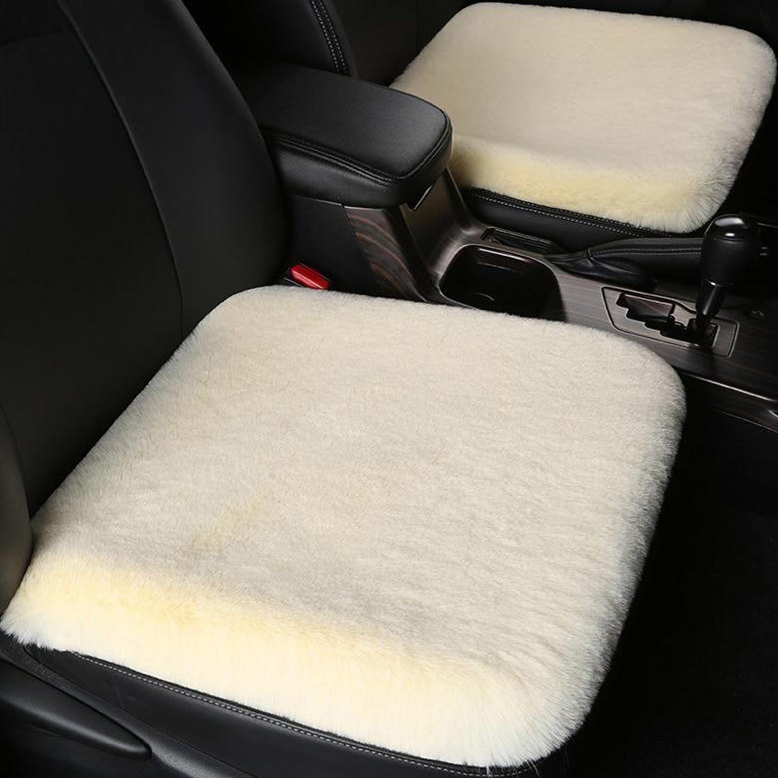 に適用 フィアット/アバルト 500/500C/500E シートクッション 車 シートカバー ずれ防止 冬の冷え対策 運転/助手 前席対応 クッション 車 座布団 簡単設置 清潔保持 固定位置 着脱簡単 通年使用(ベージュ,2個)