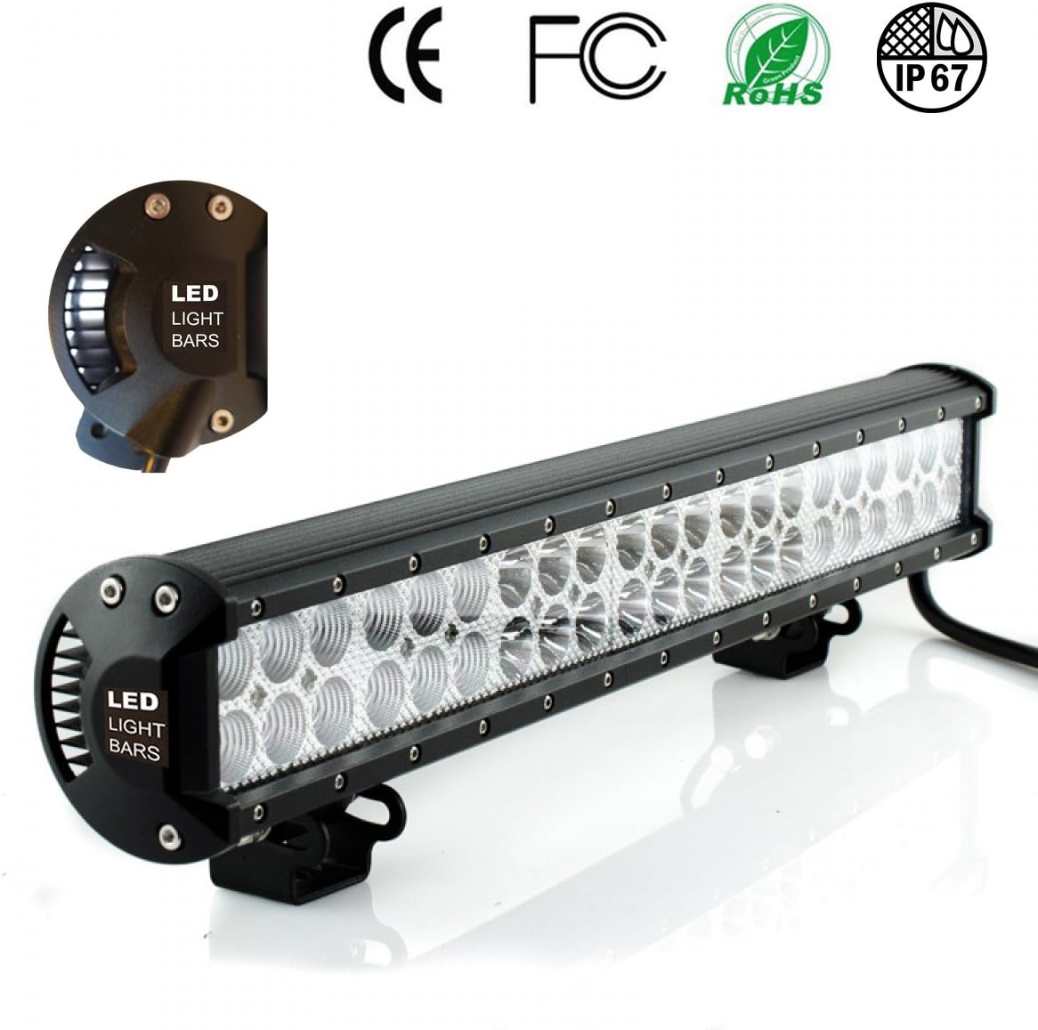 126w 9v-30v Cree LED Driving Lights - LED Driving Light, LED Spot/Flood Light Combo for 4x4, Jeep, Boat and Caravan - Waterproof Automotive Lights, Truck LED Lights and Marine LED Light Bar