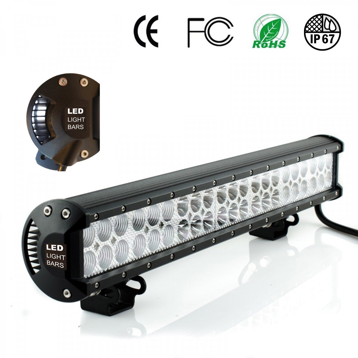 126w 9v-30v Cree LED Driving Lights - LED Driving Light, LED Spot/Flood Light Combo for 4x4, Jeep, Boat and Caravan - Waterproof Automotive Lights, Truck LED Lights and Marine LED Light Bar
