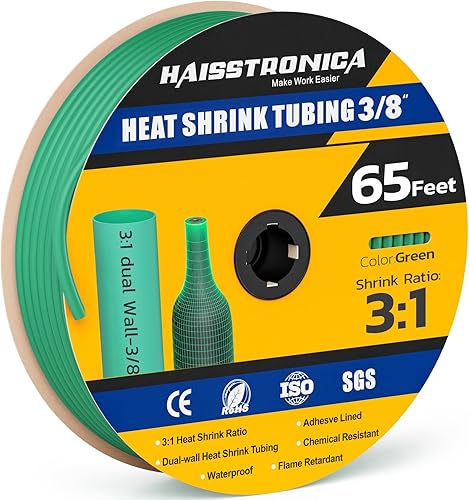 Miniatura 34 de haisstronica Tubo termorretráctil 3:1, relación de encogimiento, tubo termorretráctil de grado marino forrado con adhesivo para el hogar, automoción