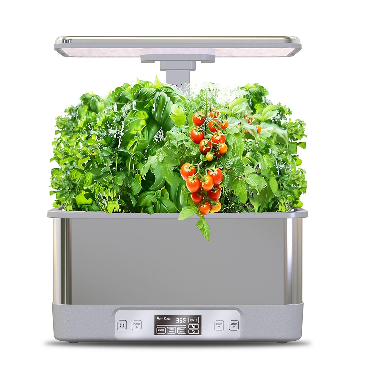 Hydroponics Growing System - 8 Pods Indoor Electric Heated Plant Propagator with Stainless Steel Shell, LED Grow Light, Automatic Timer, WiFi Control & 7 Accessories