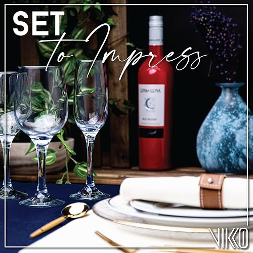 Miniatura 4 de Vikko Copas de champán, 7.25 onzas, copas de champán transparentes cristalinas, juego de 4 elegantes copas de vino espumoso