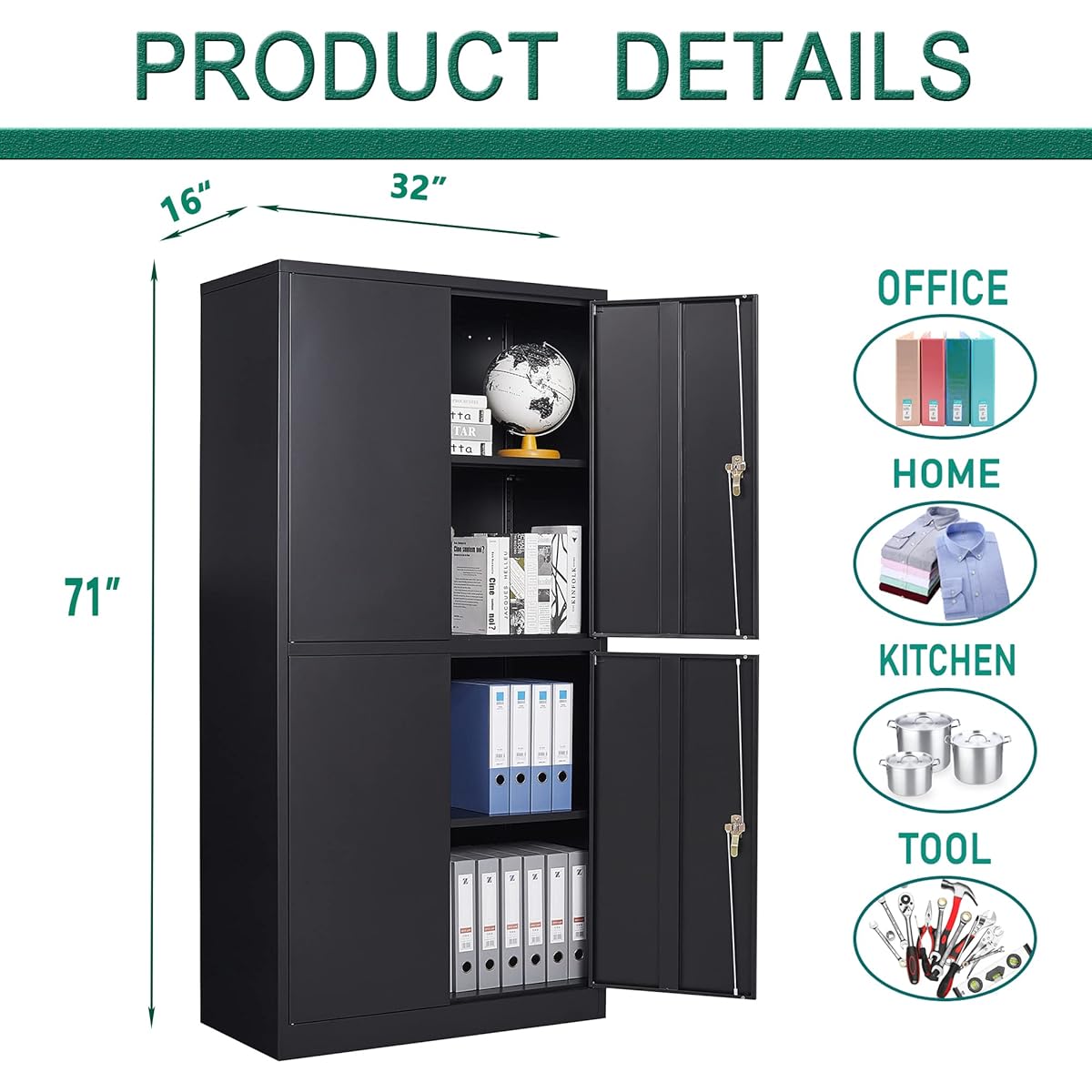 47/mo Finance Letaya Metal Storage with Lock Door