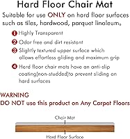 Vista 7 de Tapete para silla de oficina, tapete para silla para suelo de madera dura, protectores de suelo para sillas, alfombrillas de plástico para suelos