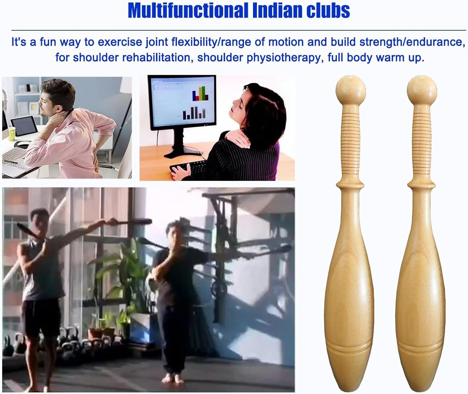 Amazon.com : ZXSYYDS Indian Clubs for Training,Wooden