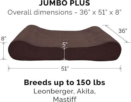 Miniatura 2 de Furhaven - Cama de microterciopelo y espuma viscoelástica para perro, con funda extraíble lavable, color expreso, jumbo plus (2XL)