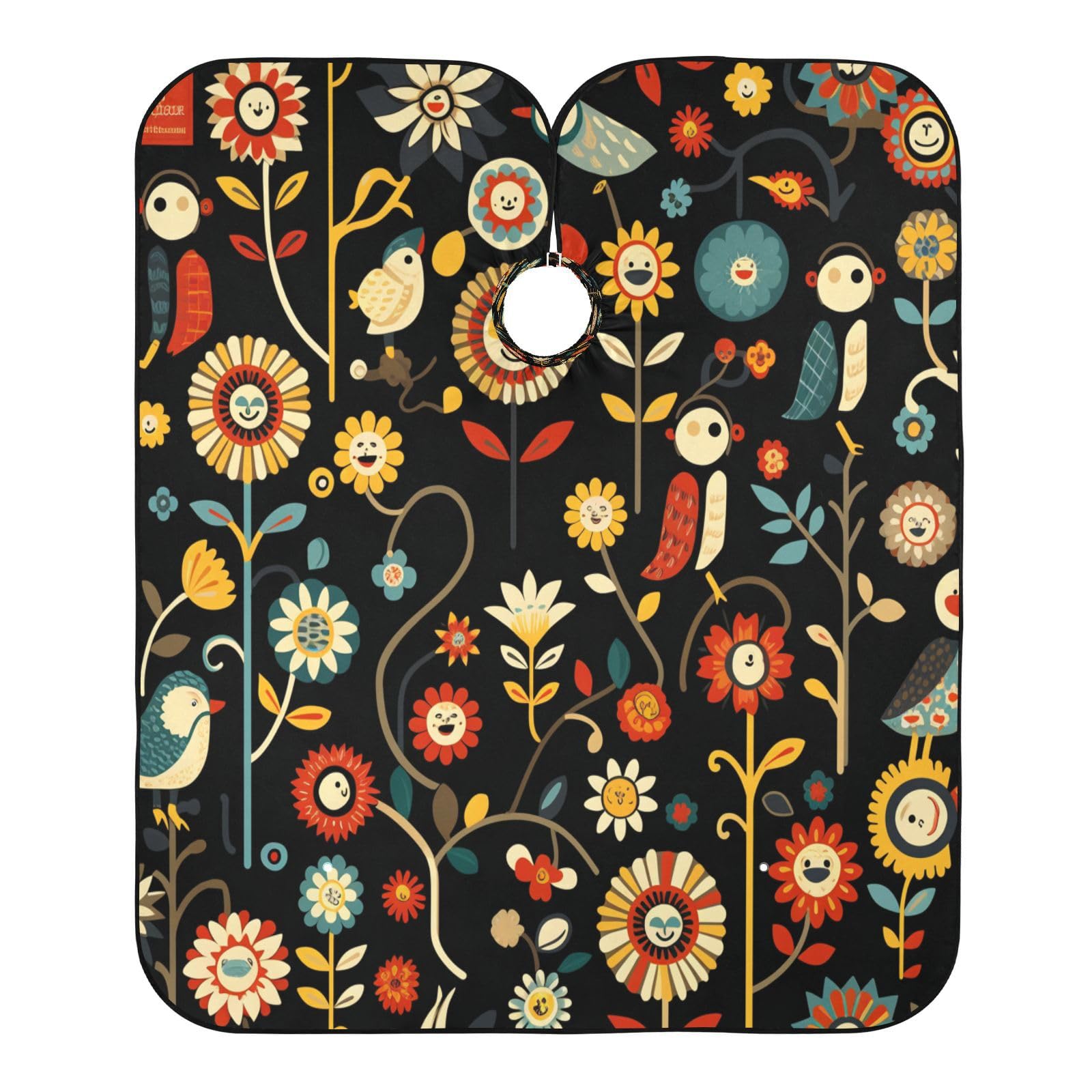 Kigai Bird Flowers Hair Cutting Cape for Men & Women Waterproof Barber Cape Professional Hairdressing Salon Styling Apron with Adjustable Closure Snap