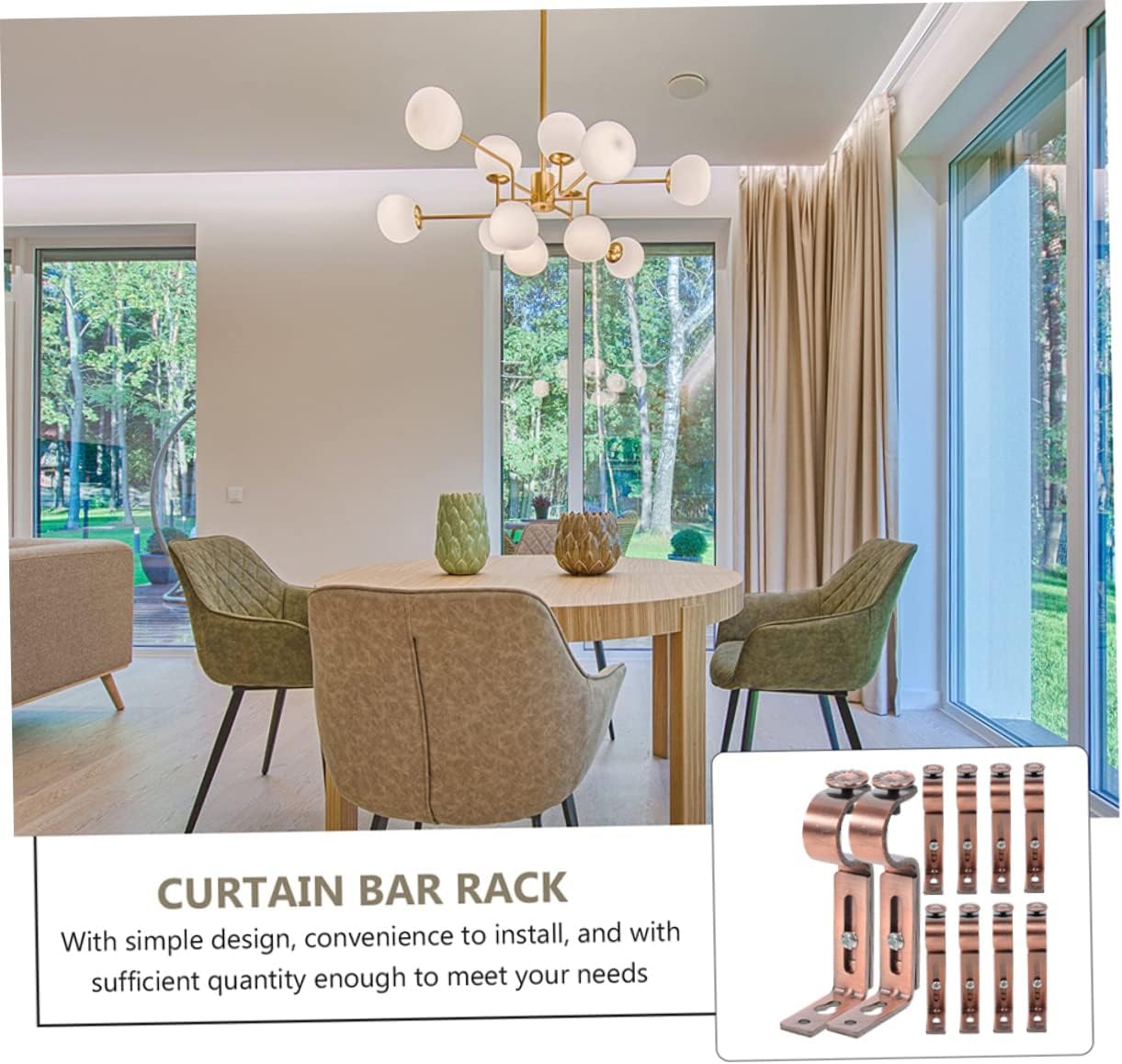 10pcs Curtain Rod Brackets for Wall Iron Mounting Brackets for Drapery Rod