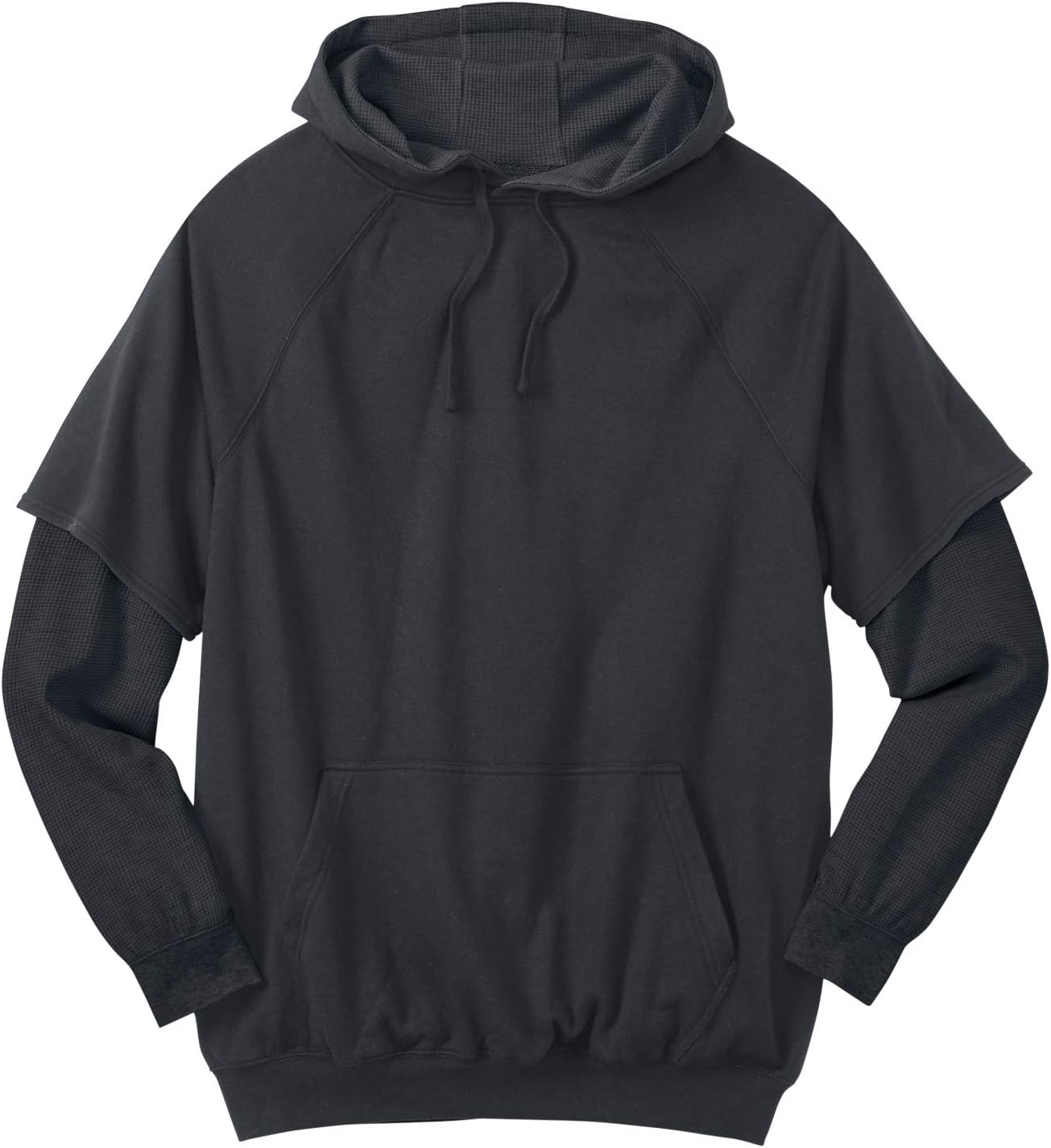 Boulder Creek by KingSize Men's Big & Tall Tall Thermal-Lined Layered Look Hoodie