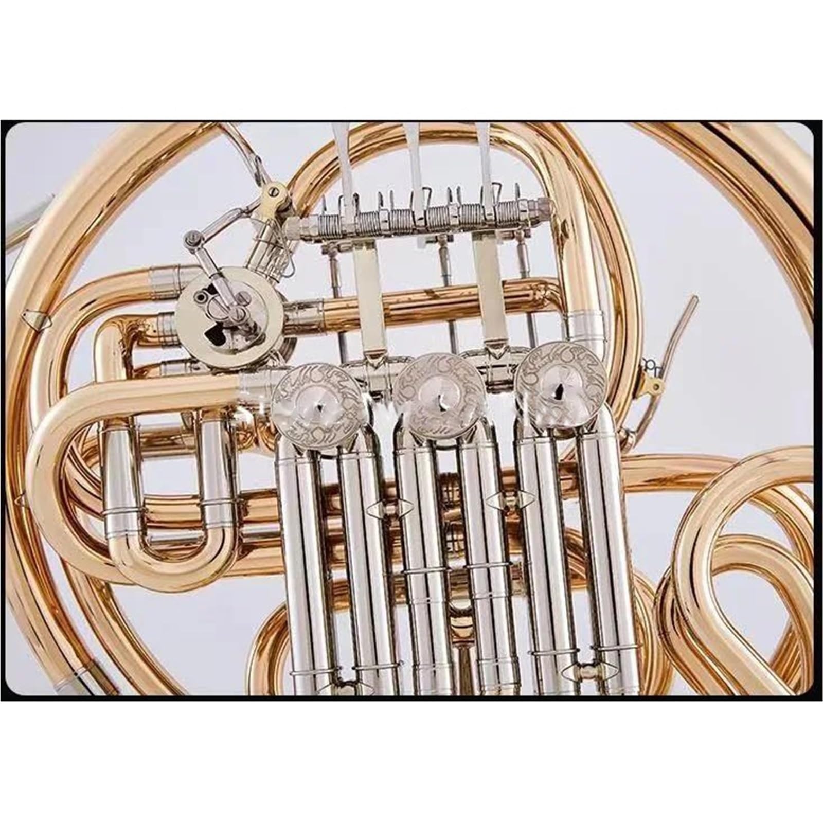 4 Klawisze Bb Tune F Tune Podwójny Róg Francuski Mosiądz Złoty Kolor Profesjonalny Instrument Muzyczny Z Futerałem