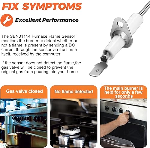 Miniatura 4 de Sensor de llama para horno SEN01114 de Beaquicy - Reemplazo para American Standard Furnace Trane