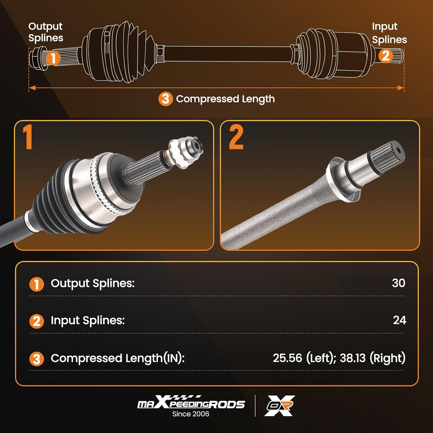 maXpeedingrods Pair (2) Front CV Axle Shaft Assembly for Lexus 2002-2009 ES300 ES330 RX330 RX350, for Toyota Camry 2002-2006, Highlander 2004-2007, Solara Left and Right Side 4341006450 4341006200