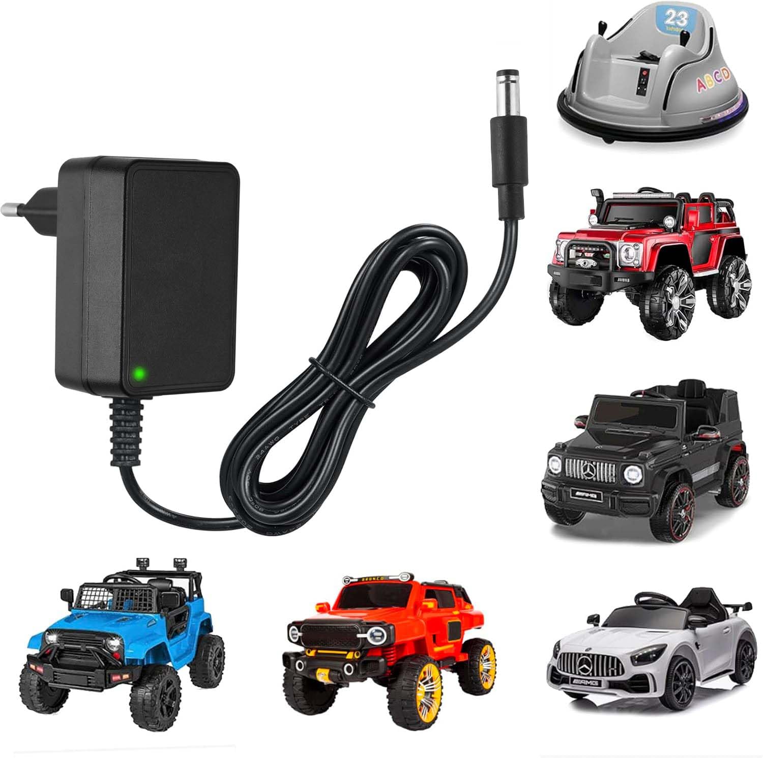 Universele Oplader Voor 12V Loodaccu - Druppelader - Acculader 5.5 X 2 1mm Voor Elektrische Kinderauto Kindermotor Kinderquad Kindertractor Accuvoertuig 4