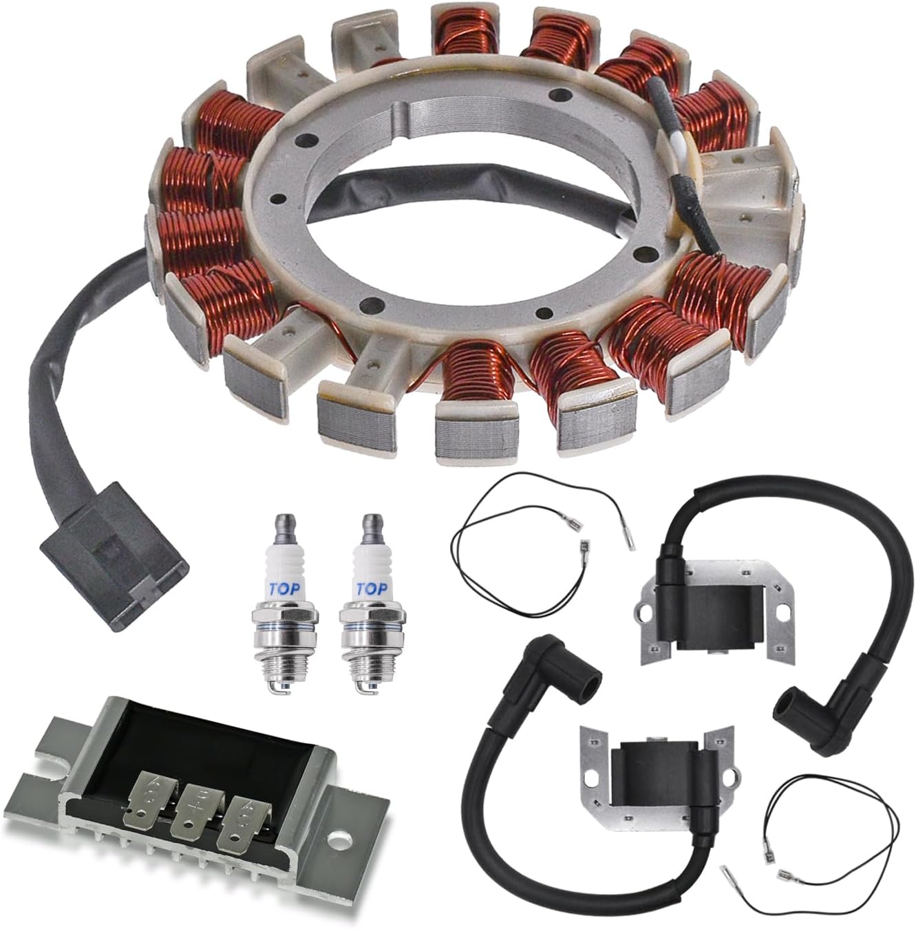 59031-7009 Ignition Charging Coil Stator Compatible with Kawasaki FH381V FH430V FH451V FH480V FH500V FH541V FH580V FH601V FH641V FX751D FX850V FX1000V Engines Replace 59031-7001 59031-7014