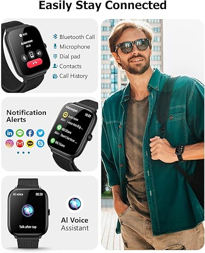 Vista 4 de Smart Watch for Men with Blood Pressure Monitor, 2.06" AMOLED Always-On Display, IP68 Waterproof Fitness Tracker, 118 Sports Modes, Heart Midnight