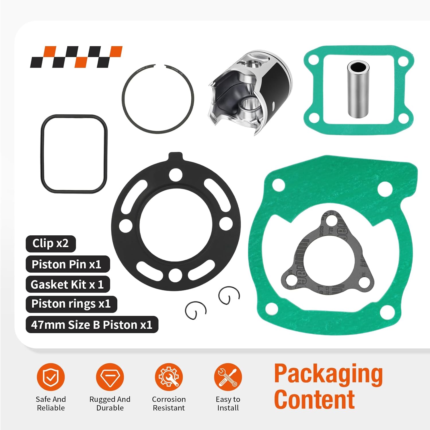 Top End Rubuild Kit 47mm Size B Piston For Honda CR80R 1992-2002 13120-GC4-610