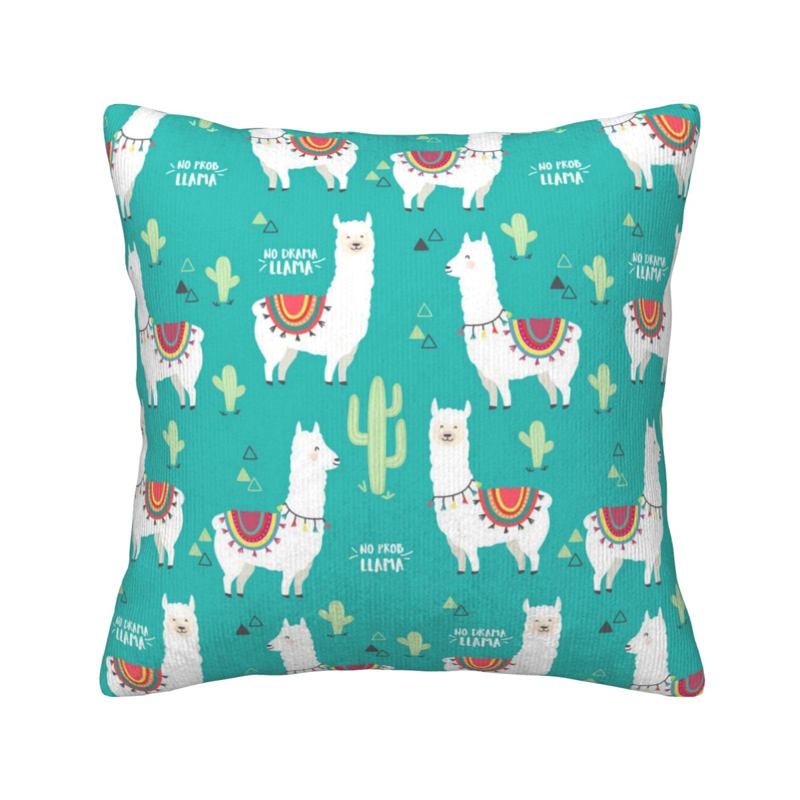 Housses de coussin en velours côtelé drap de lit canapé salon et chambre lama