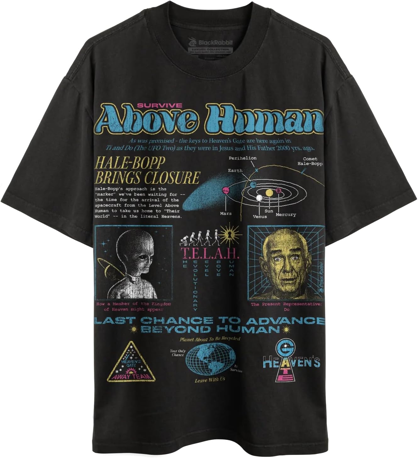 Black Rabbit Heaven's Gate Cult Survive Above Human 90s Retro Unisex Classic T-Shirt