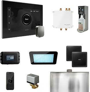 Mr Steam Bliss Steam Shower Ctrl Pkg w/iSteamX Control and Steamhead in Black Satin Steel