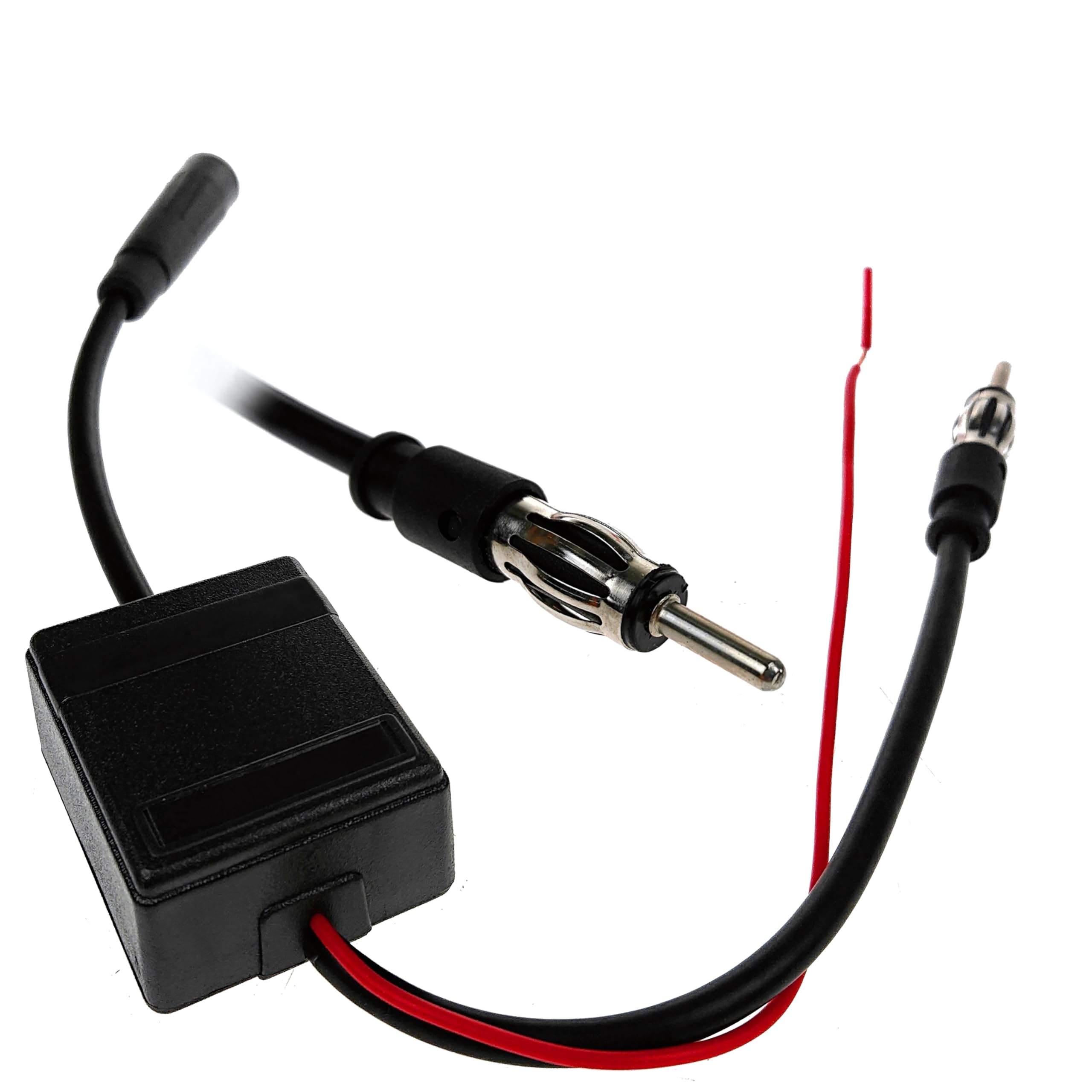 Retoo Amplificatore antenna per autoradio, amplificatore di segnale universale per auto FM 12V con alto guadagno 16 dB a basso rumore, compatibile con amplificazione DAB