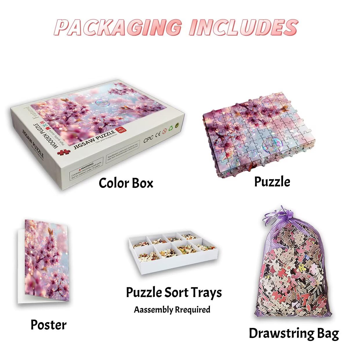Puzzle 3000 sztuk kwiat, Dream Puzzle, Puzzle 3000 Dorosłych, Puzzle dla dorosłych z pudełkiem prezentowym, drewniane puzzle wyzwanie dla całej rodziny, oryginalne prezenty dla kobiet Decor -3118