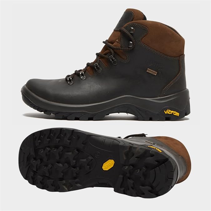 NORTH RIDGE Men's Traverse Mid Walking Boots with High Traction Vibram Sole & Cushioned Footbed, Durable Leather Upper, Waterproof, Breathable, Outdoors, Hiking & Trekking Footwear